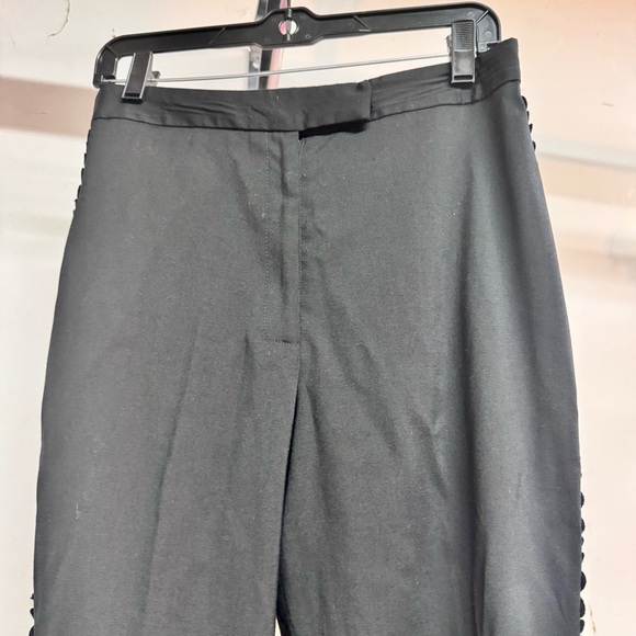 Milly black floral design side wool dress pants size 6 women’s - Picture 3 of 7